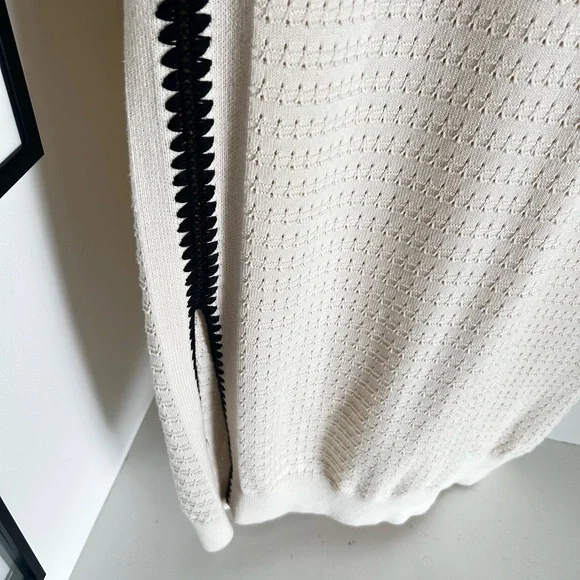 Varley Dwight Tank Knit Dress Cream Black Trim Cotton Midi Minimalist - Picture 10 of 12